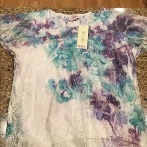 Brittany Black Lace Shirt Size Petite Small